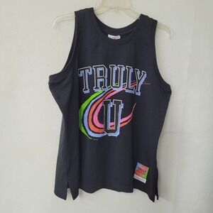 Mitchell & Ness Black Tank Top with Multicolor 'TRULY U' Graphic